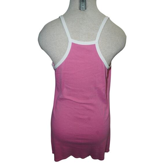 Vintage Y2K Victoria’s Secret Pink White Trim Rhinestone Logo Tank Top Women’s M - Picture 3 of 5